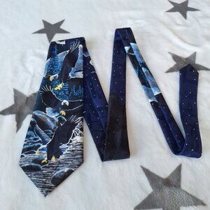Northern Wilderness‎ Men's Neck Tie Eagle Outdoor Mountains Night Sky